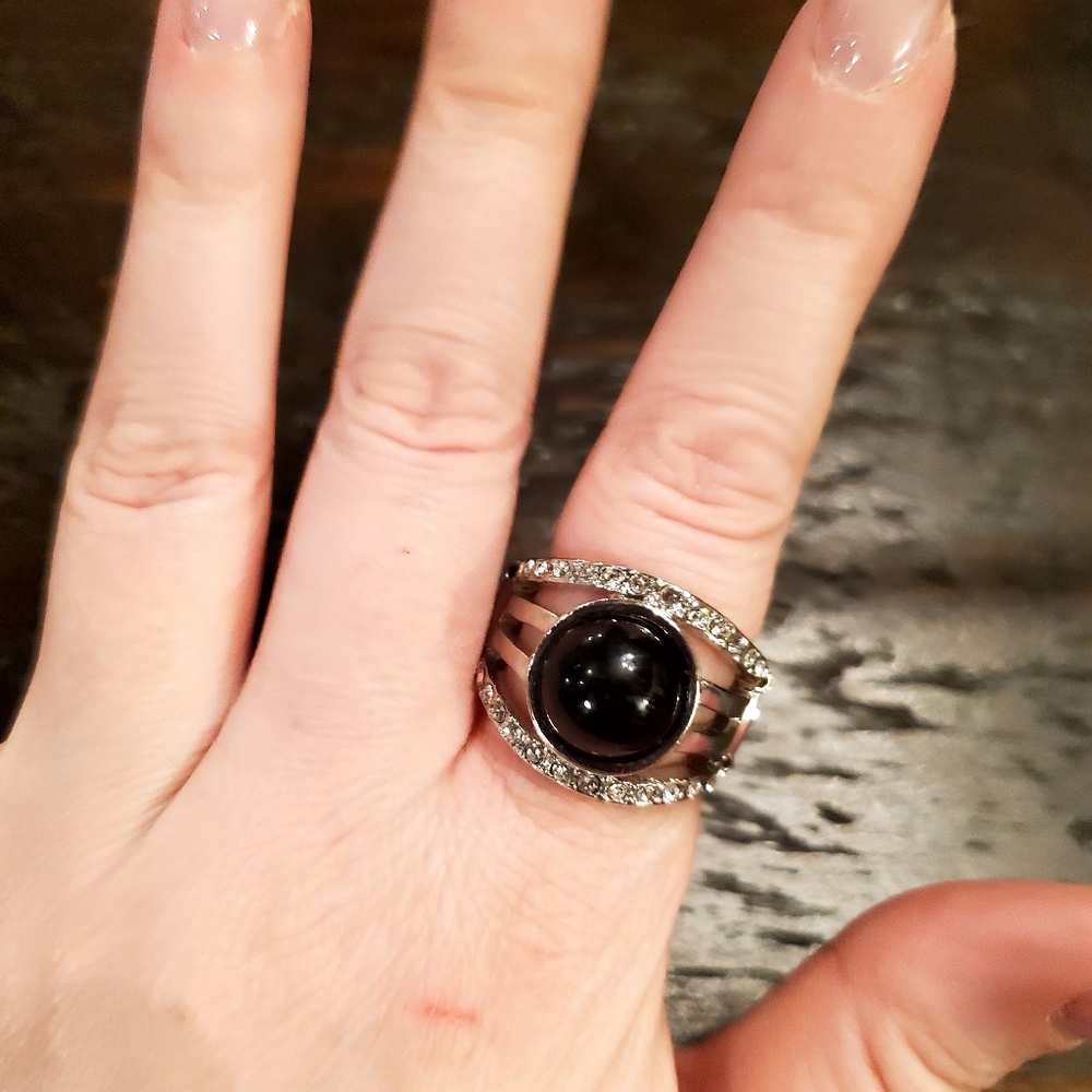 Silver and Black Paparazzi Ring
